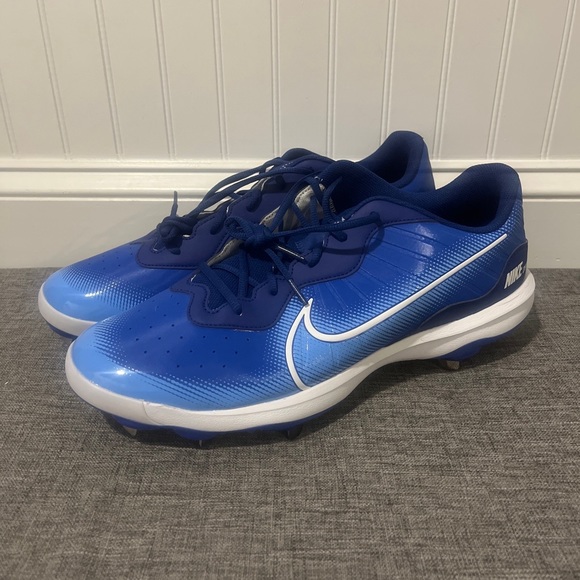 NEW Mens Nike Alpha Huarache Varsity 4 Low Baseball Blue/White Sz 15 DJ6516-414 - Picture 3 of 10